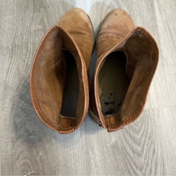 Women's Cuoio Vero Camel Brown Leather Short Boots Booties - Picture 9 of 13